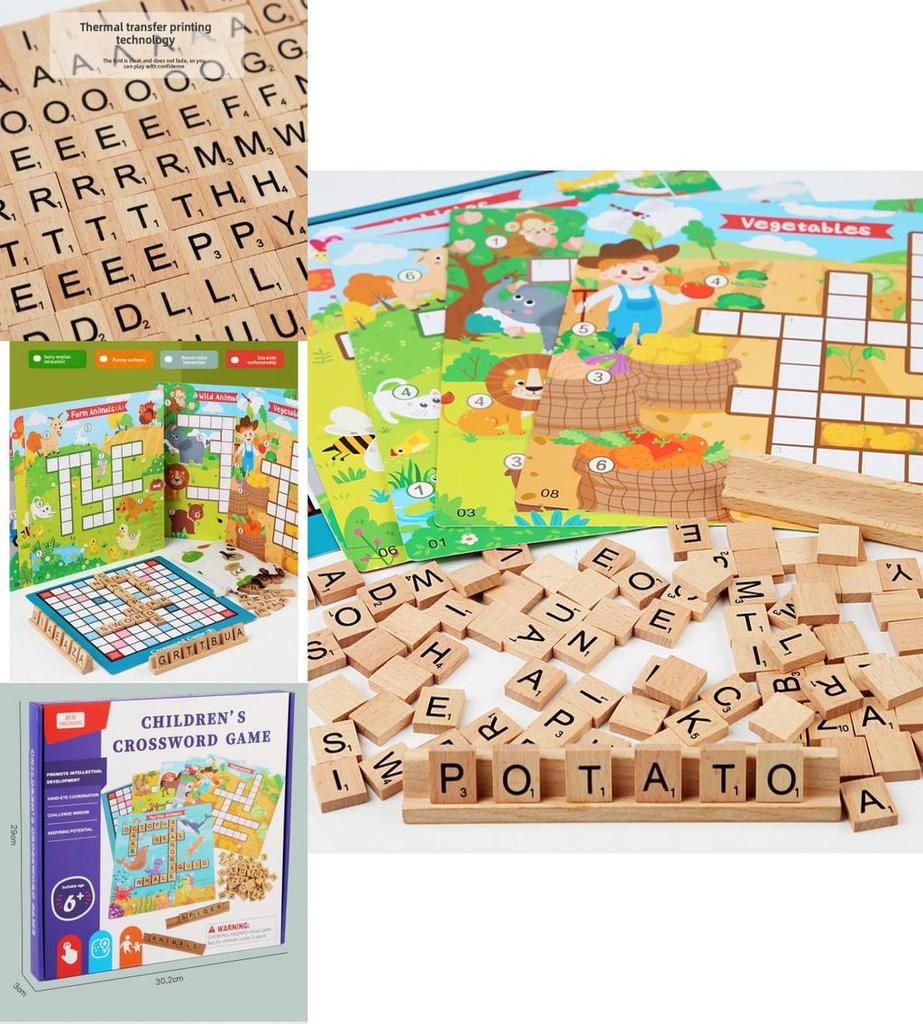 Wooden Word Chain Puzzle Game For Kids Educational Learning Toy