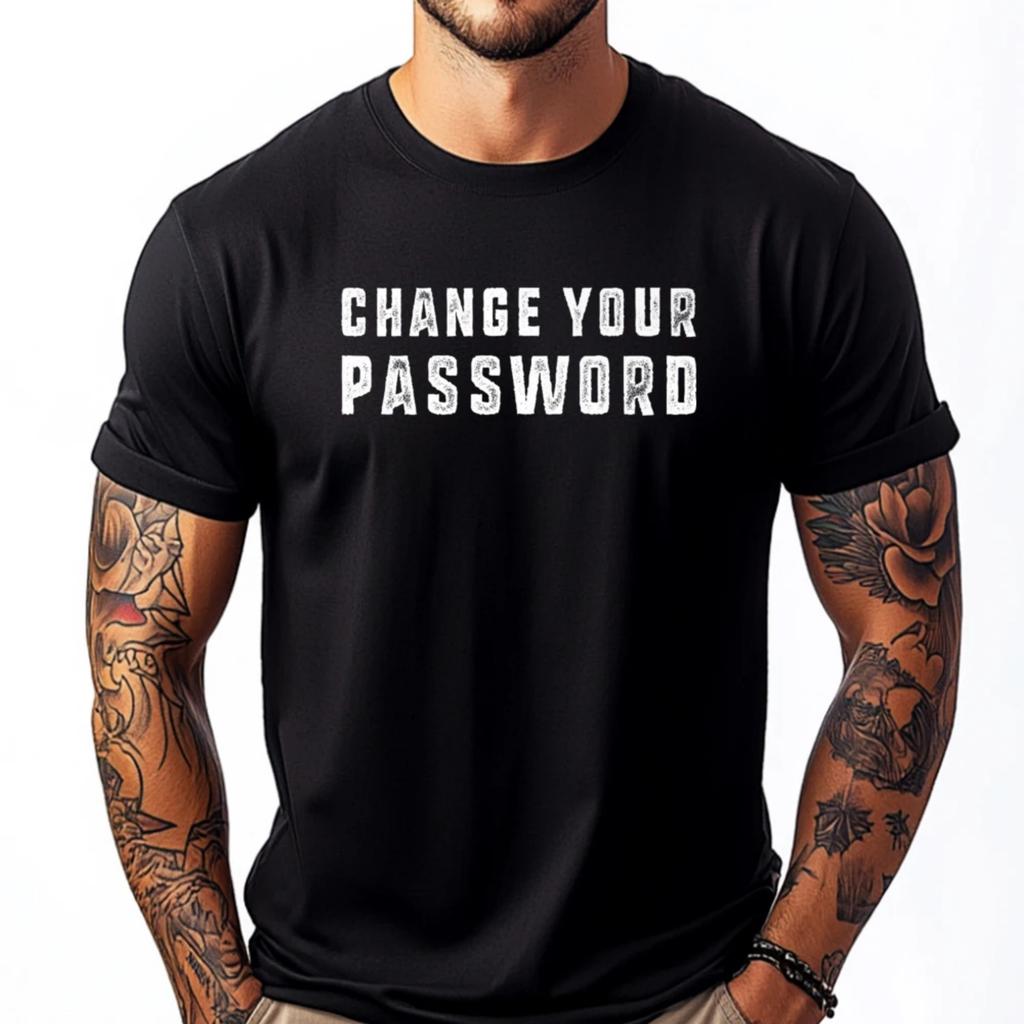 Change Your Password Coder Internet Computer Anime T Shirts Men's Clothes T-shirt Luxury Clothing Breathable Printed