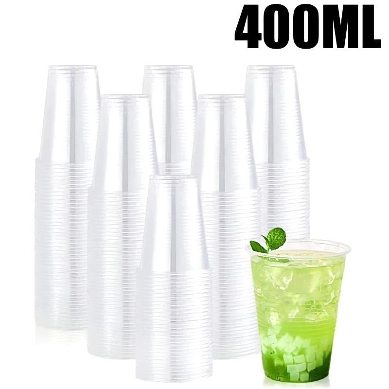 

10-100PCS Clear Plastic Cups with Lids Disposable Drinkware for Halloween Christmas Party Iced Coffee Milk Tea Juice Dessert Use 10PCS