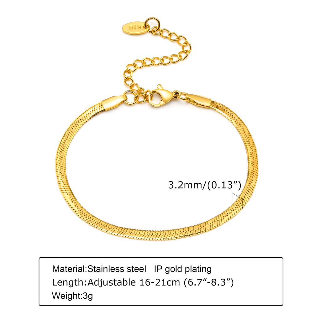 Paperclip Chain Bracelet for Women , Rectangle Link Stainless Steel, Adjustable Fashion Jewelry