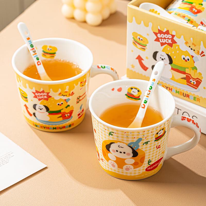 Cute Puppy Ceramic Mug with Spoon Gift Set