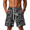 Men's Print Loose Fit Training Gym Beach Shorts with Pockets