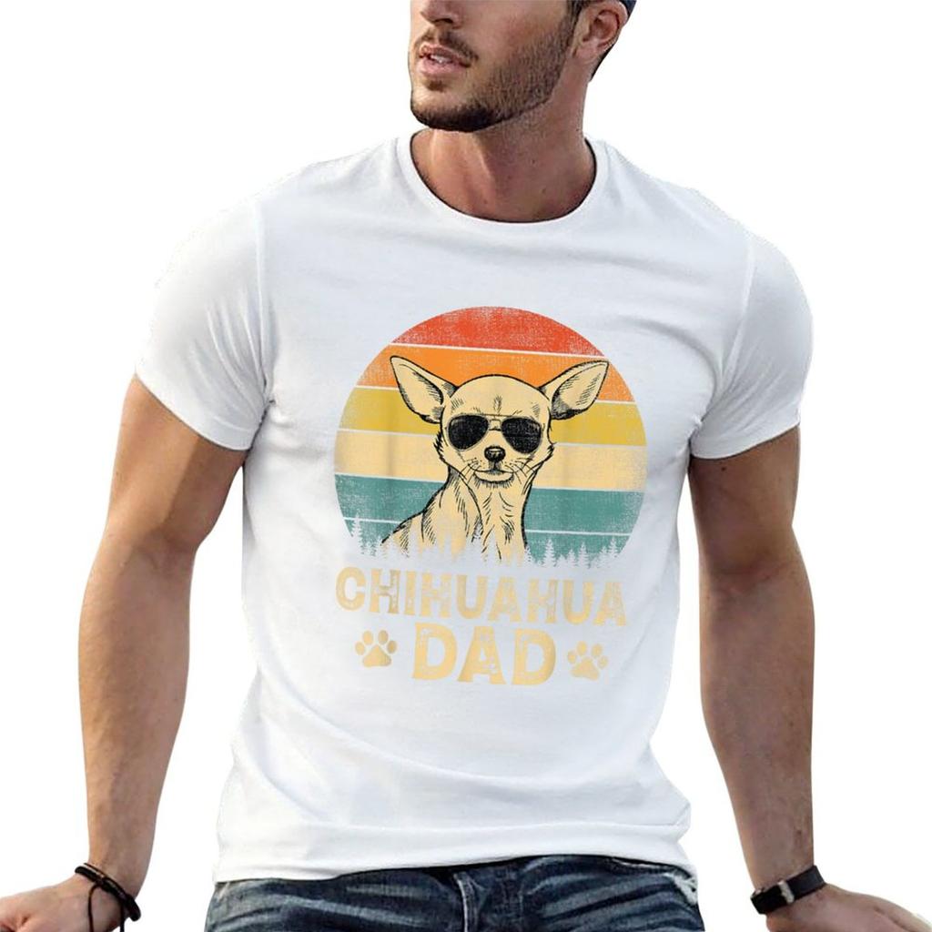Vintage Chihuahua Dad Dog Lovers Fathers Day Tee TShirt Minimalist Graphic Tee Shirt