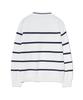 IRONYPORNO WHITELINE 86-Iroj365 Open-Neck Striped Long-Sleeve Knit White