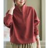 Stand-up Collar Half-chain Sweater Women's Autumn and Winter Long-sleeved Pullover Casual Top Loose Plus Size Women's Clothing