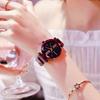 Stylish Women's Prismatic Glass Starry Sky Stainless Steel Bracelet Quartz Wrist Watch