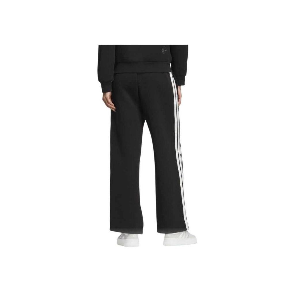 adidas AW24 Sports Lifestyle Serie Gestreifte Bequeme Hautfreundliche Gestrickte Sporthose Damenhose Schwarz JZ1642