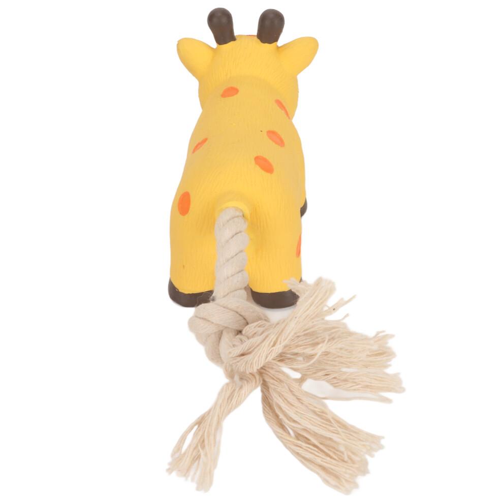 Grunting Latex Dog Toy Interactive Boredom Relief Bite Resistant Squeaky Squeeze Dog Toy with Cotton Rope Tail