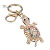 Alloy Shell Keychain Pendant Pendant, 3D Turtle Design Key Holder with Sparkling Rhinestones Inlaid, Three-dimensional Charm Easy to Attach Lucky for