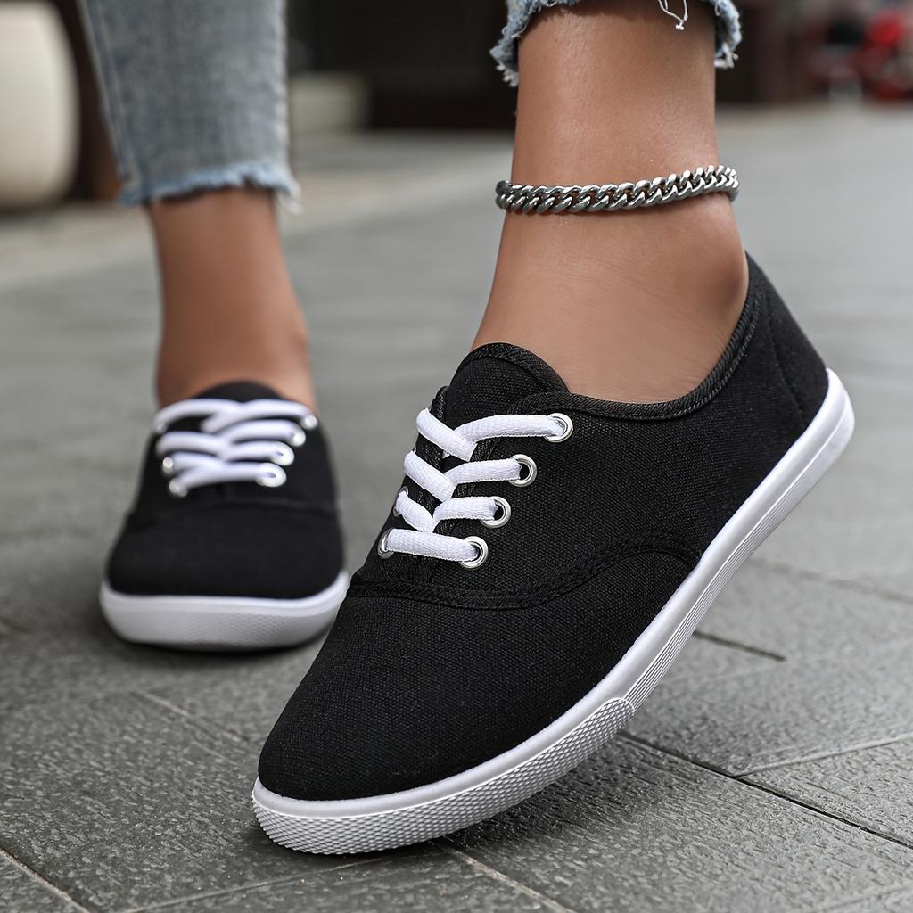 Solid Color Elegant Sports Shoes, Casual Outdoor Shoes, Comfortable Low Cut Walking Shoes, Soft Sole Lightweight and Versatile for All Seasons