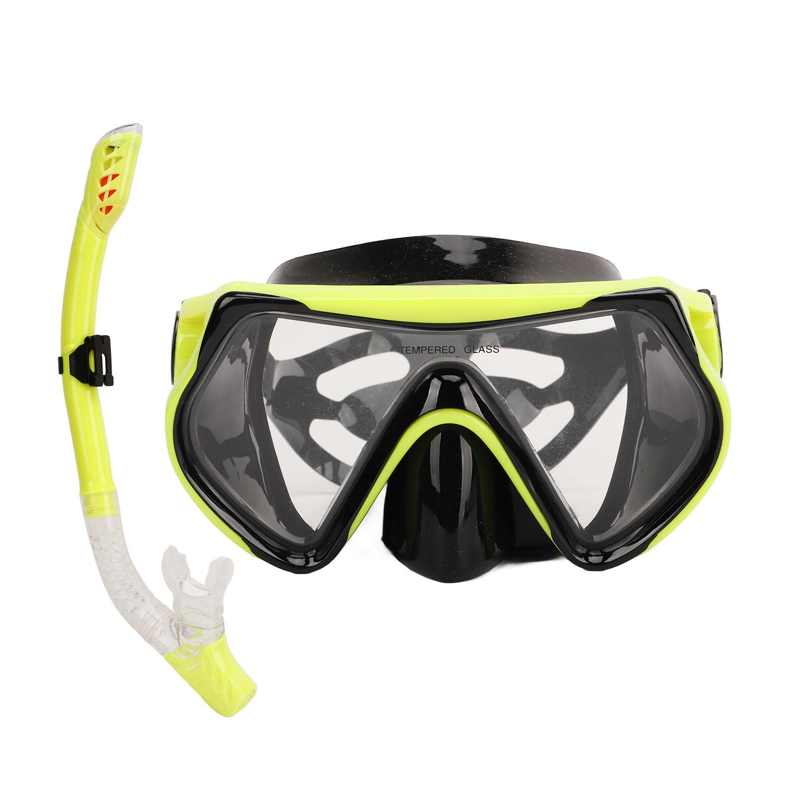 

Adults Adjustable Snorkeling Set Snorkel Goggle Breathing Tube Set Adults Snorkeling Gear for Swimming Training жовтий