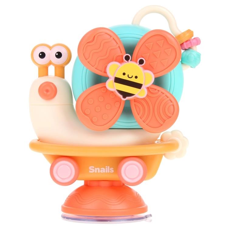 Sensory Snail Ride-On 4-in-1 Spinner with Suction Cup for Kids - Green