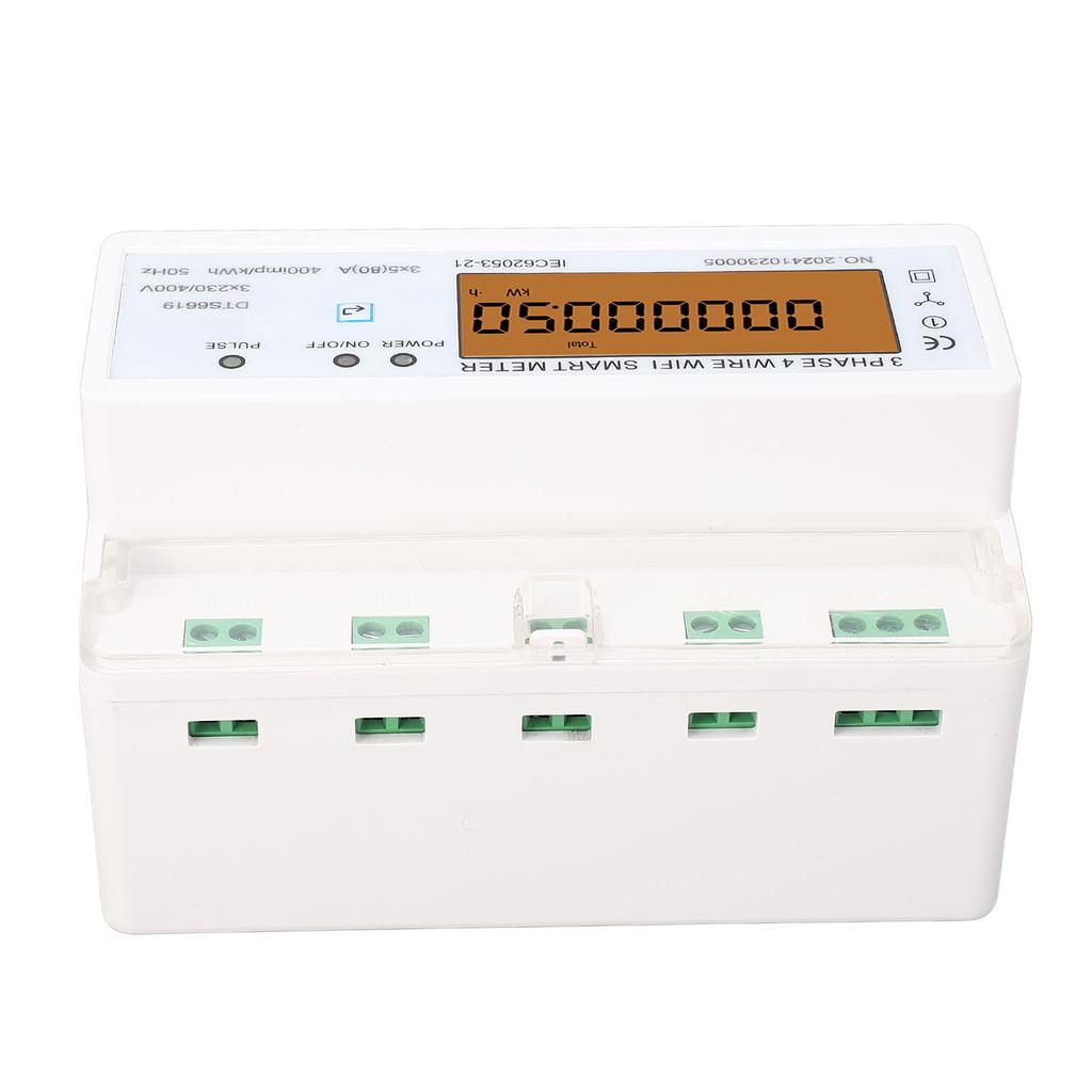 WiFi Smart Energy Meter 3 Phase 4 Wire APP Remote Monitoring DIN Rail Smart Power Meter with Switch 