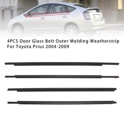 4 STÜCKE Türscheibengürtel Äußere Zierleiste Dichtung für Toyota Prius 2004-2009