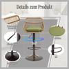 360-degree swivel, height-adjustable bar stools made of rattan, set of two modern bar stools, suitable for kitchens, dining rooms and bars. (Green)