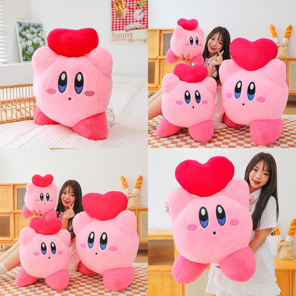 Adorable Rabbit Fur Kirby Plush Doll Cartoon Toy Soft Pillow For Girls Birthday Gift
