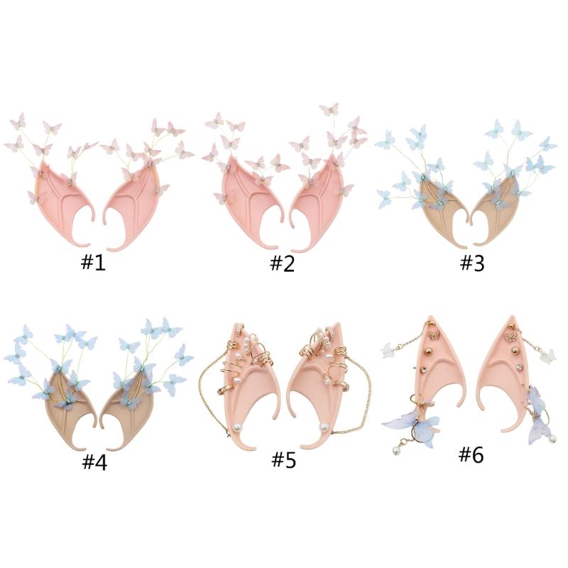 Elfie Uszy Uszy Wróżki Uszy Elfów z Motylem Obce Uszy Spiczaste Uszy na Imprezę Cosplay Uszy