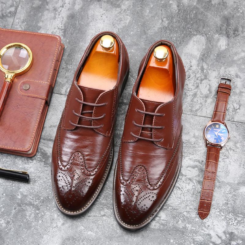 Casual Leather Shoes Men Pointed Toe Leather Shoes Business Shoes Leather Shoes