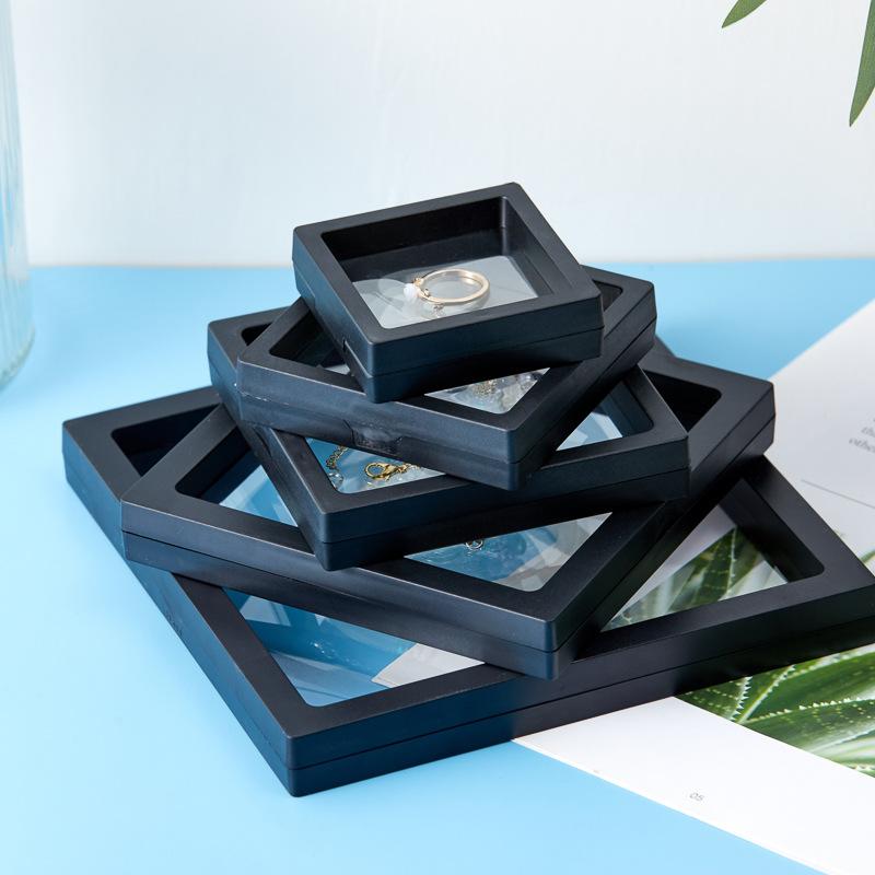 Transparent PE Film Suspension Box Ring Pendant Jewelry Packaging Box Jewelry and Accessories Badge Display Boxes 10pcs Dustproof and Antioxidant