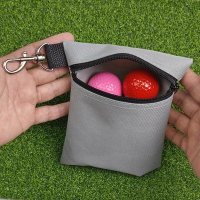 Sac de transport de balle de golf avec boucle à homard, support portable pour tee-shirt de golf, pochette de taille pour balle de golf à fermeture éclair pour contenir 7 balles de golf standard, accessoires de golf