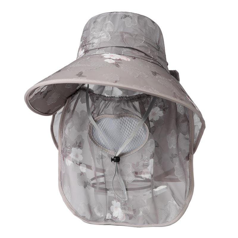 Hat Female Summer Shade Sunscreen Uv Protection Mask Face Cover Tea Picking Hat Cycling Big Brim Mom Sun Hat