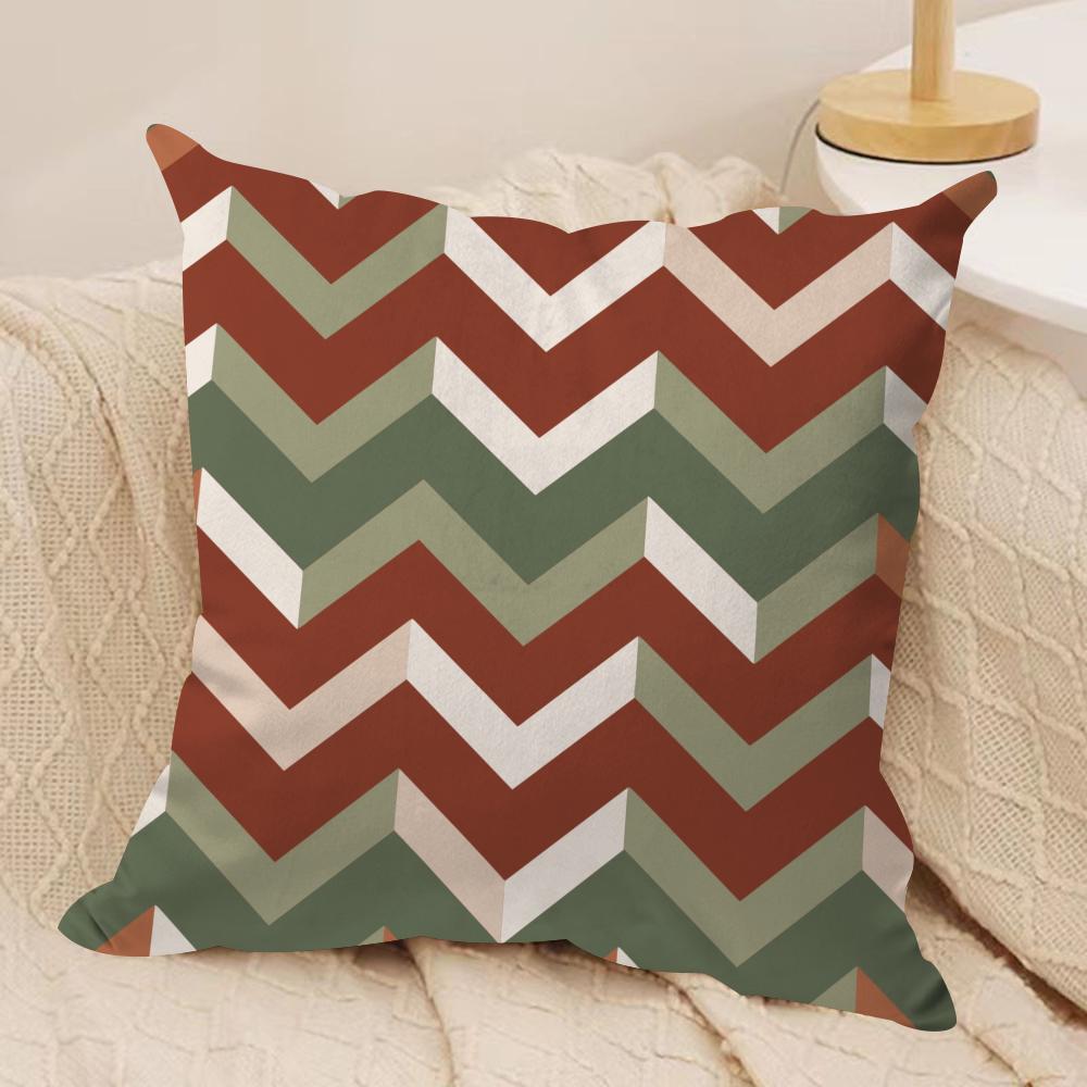 Calm Geometric Color Cushion Cover Soft Plush DoubleSided Printed Sofa Pillow Cushion Cover  Cozy AllSeason Decor Gift