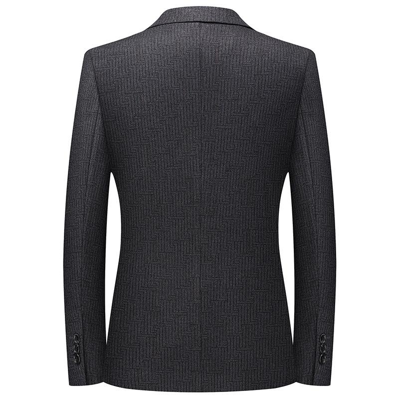 Herbst Dickes Jacquard Stretch Bügelfreies Slim Fit Anzug Herren Vielseitig Lässig Lässig Western Herren