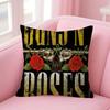 Classic Rock Band Retro Music Print Cushion Cover, Soft Plush Square Throw Pillowcase for Sofa Living Room Home Decor