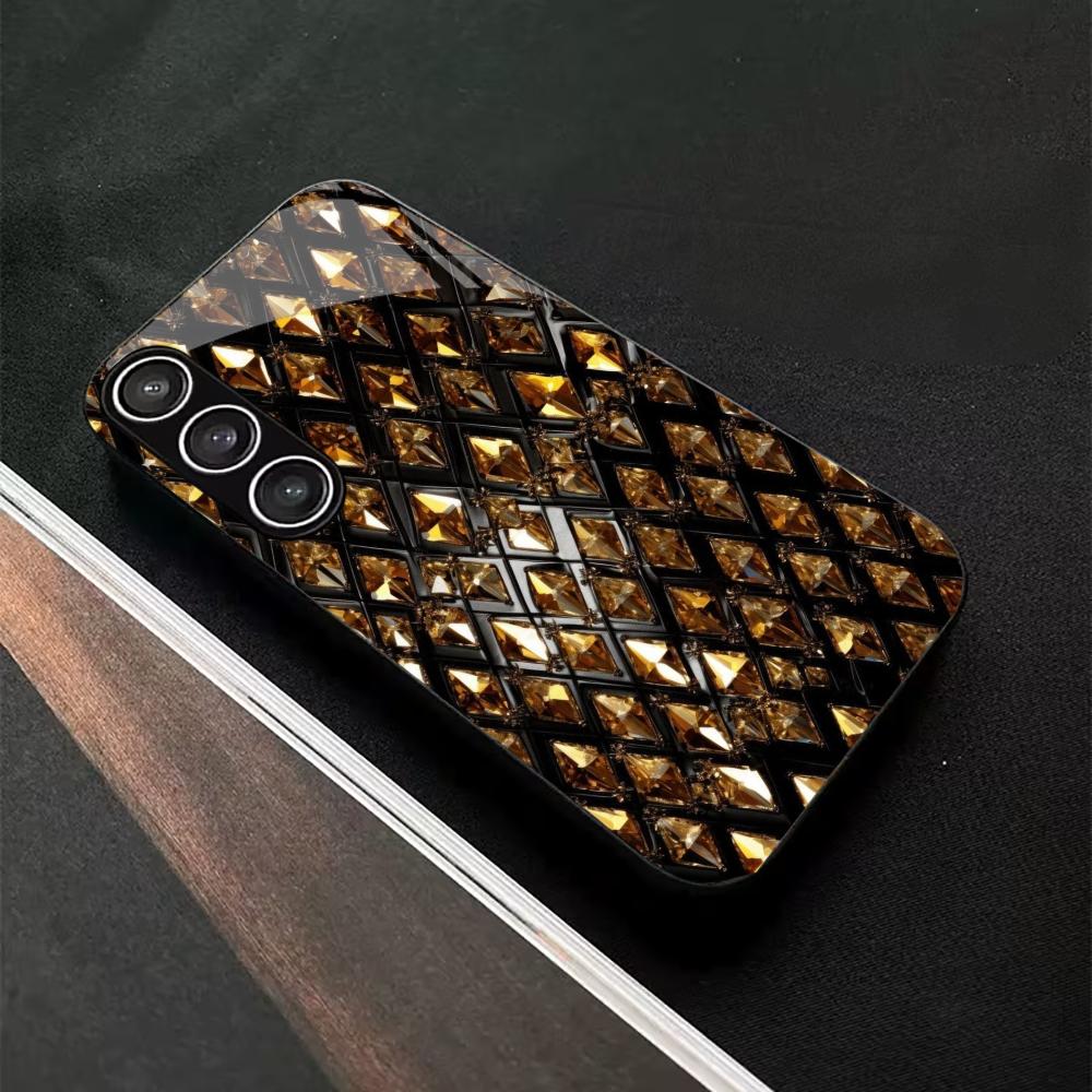 Business Black gold Leader PhoneCase Glass PhoneCase for Samsung Galaxy S26 S25 S24 S23 S22 S21 FE Ultra Plus Dropresistant