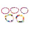 Korean version of simple, fresh and cute candy color geometric round love beaded dopamine five-piece bracelet female