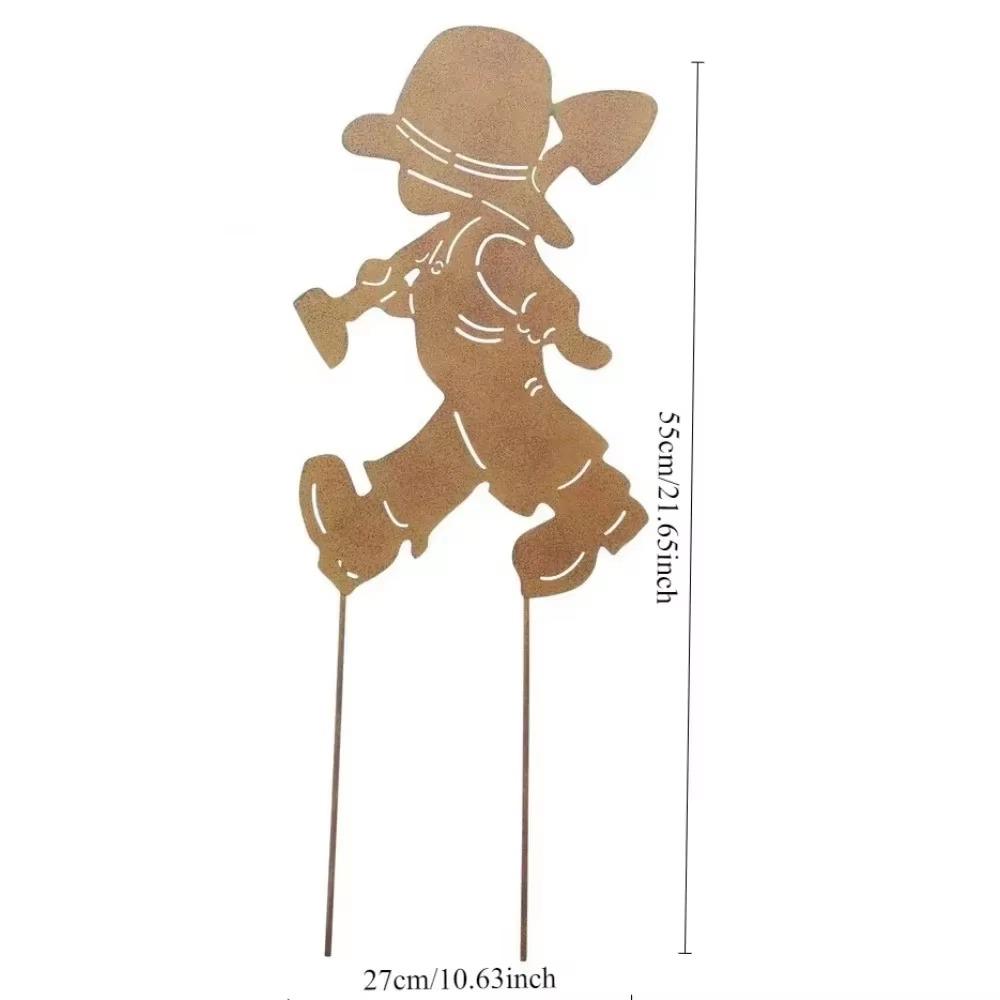 Iron Art Garden Stake Set Pieces Featuring Little Girls and Boys Perfect for Enhancing Your Garden Decor with Playful Style