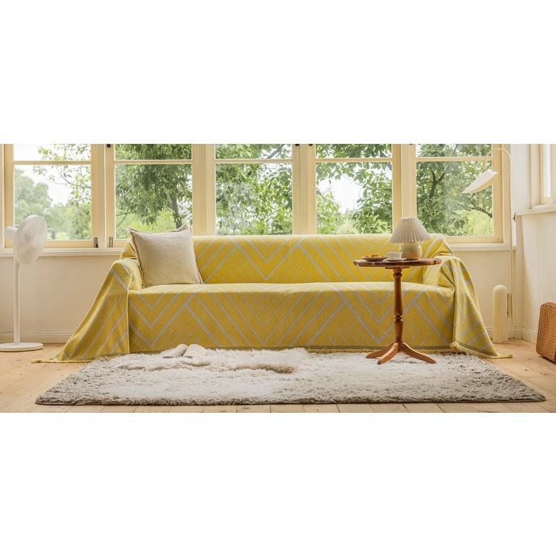 Slipcover Multi Functional Sofa Towel Cover Geometric Thick Double-sided Tablecloth Sofa Covers for Living Room