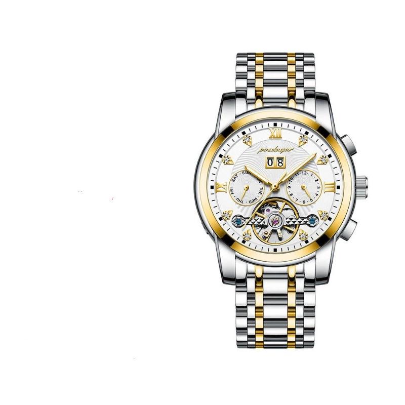 Top Brand New Men's Watch Automatic Mechanical Watch Tourbillon Waterproof Luminous Calendar Watch