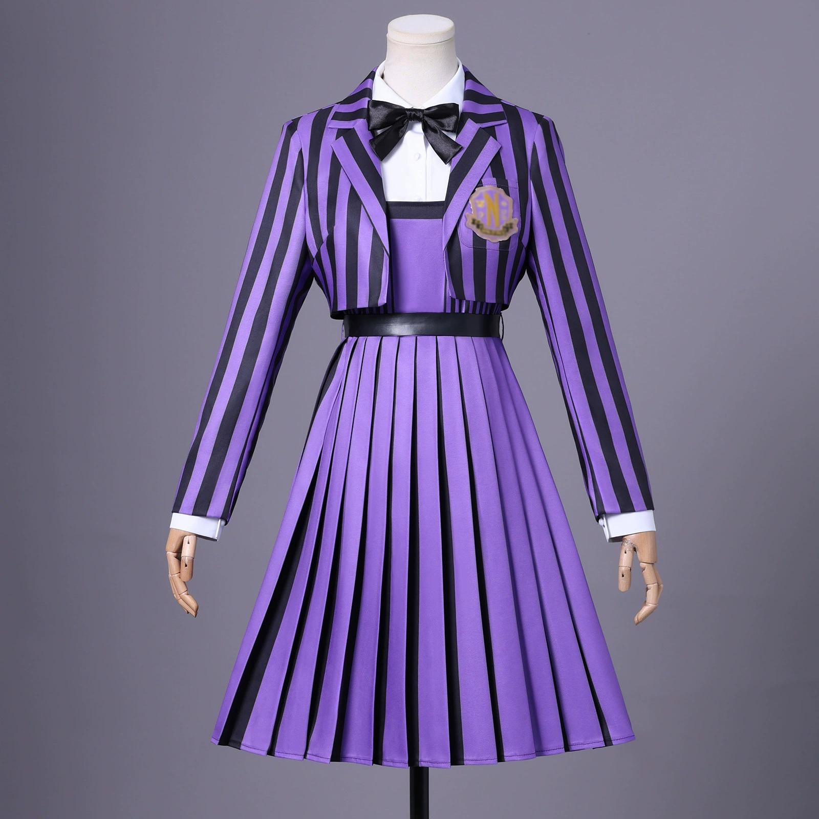 

Костюм на Хэллоуин для девочек, Детская школьная форма, Школьный костюм для ролевых игр, Косплей-костюм для вечеринки 150 фиолетовый