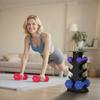 Hexagonal Dumbbells Set of 3, 2 X 1 Kg, 2 X 3 Kg, 2 X 5 Kg, Stand, Non-Slip Handles