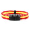 Nationale Flagge Armband Edelstahl Schwarze Schnalle Deutschland Frankreich Spanien Brasilien Ukraine Nationale Flagge Armband Hersteller