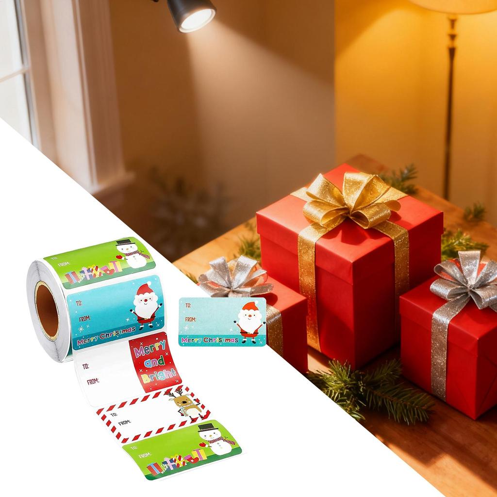 Christmas Name Tags Stickers Holiday Name Tags Decorations Self-Adhesive Festive Stickers Labels For Family Party DIY Craft
