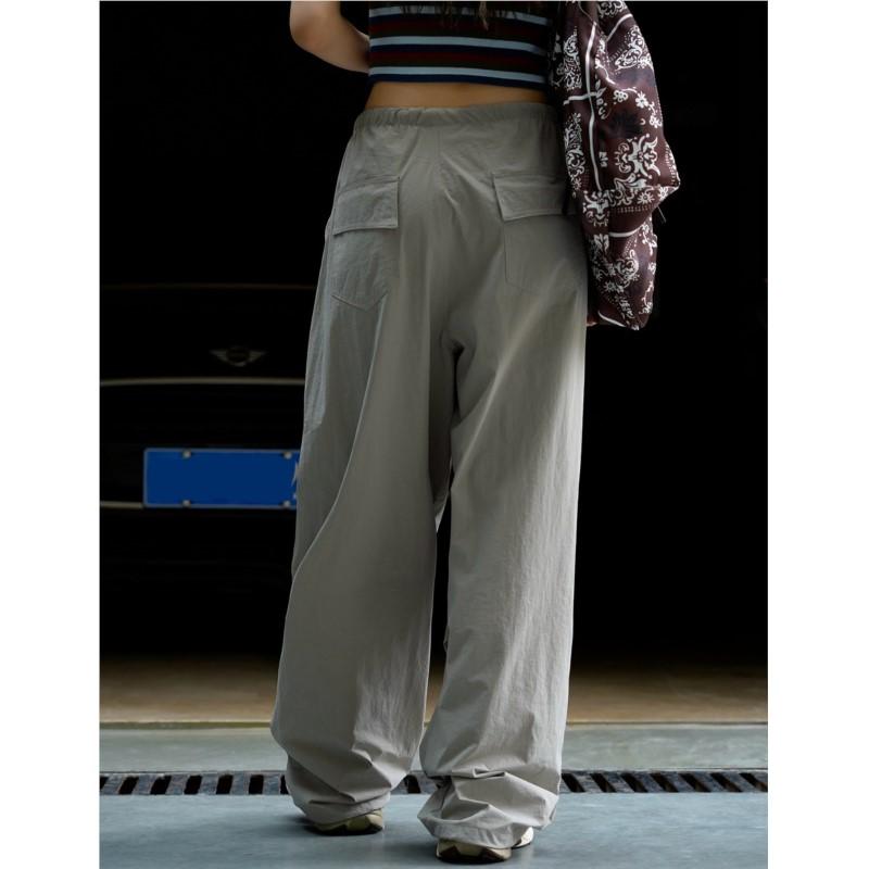 Johnature Summer Korean Street Wide-leg Casual Women Pants Loose Casual Thin Breathable Cargo Pants