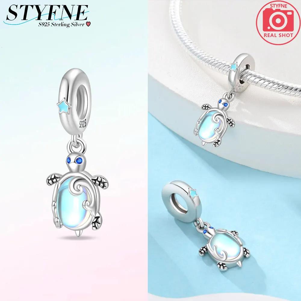 

925 Silver Zircon Turtle Starfish Shell Charm Pendant Beads Fit DIY Bracelet for Women Jewelry Making