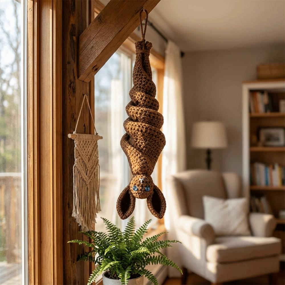 Handmade Bat Wind Spinner Crochet Kit Hanging DIY Spiral Bat Knitted Pendant Beginner Friendly