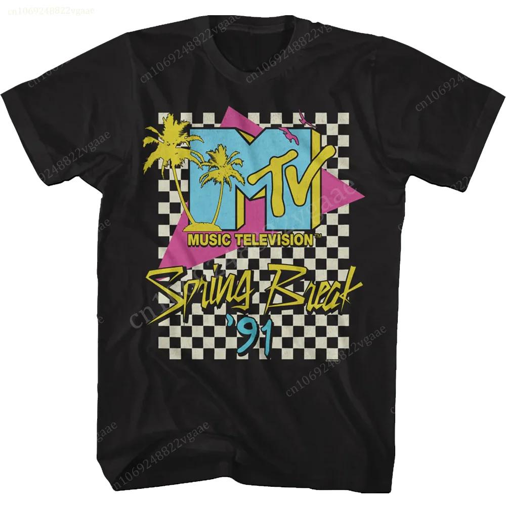 MTV T Shirt Women Music Television Print Tee Summer Cotton Short Sleeve Tshirt Men Oversized Vacation Clothes Hip Hop Hawaiian