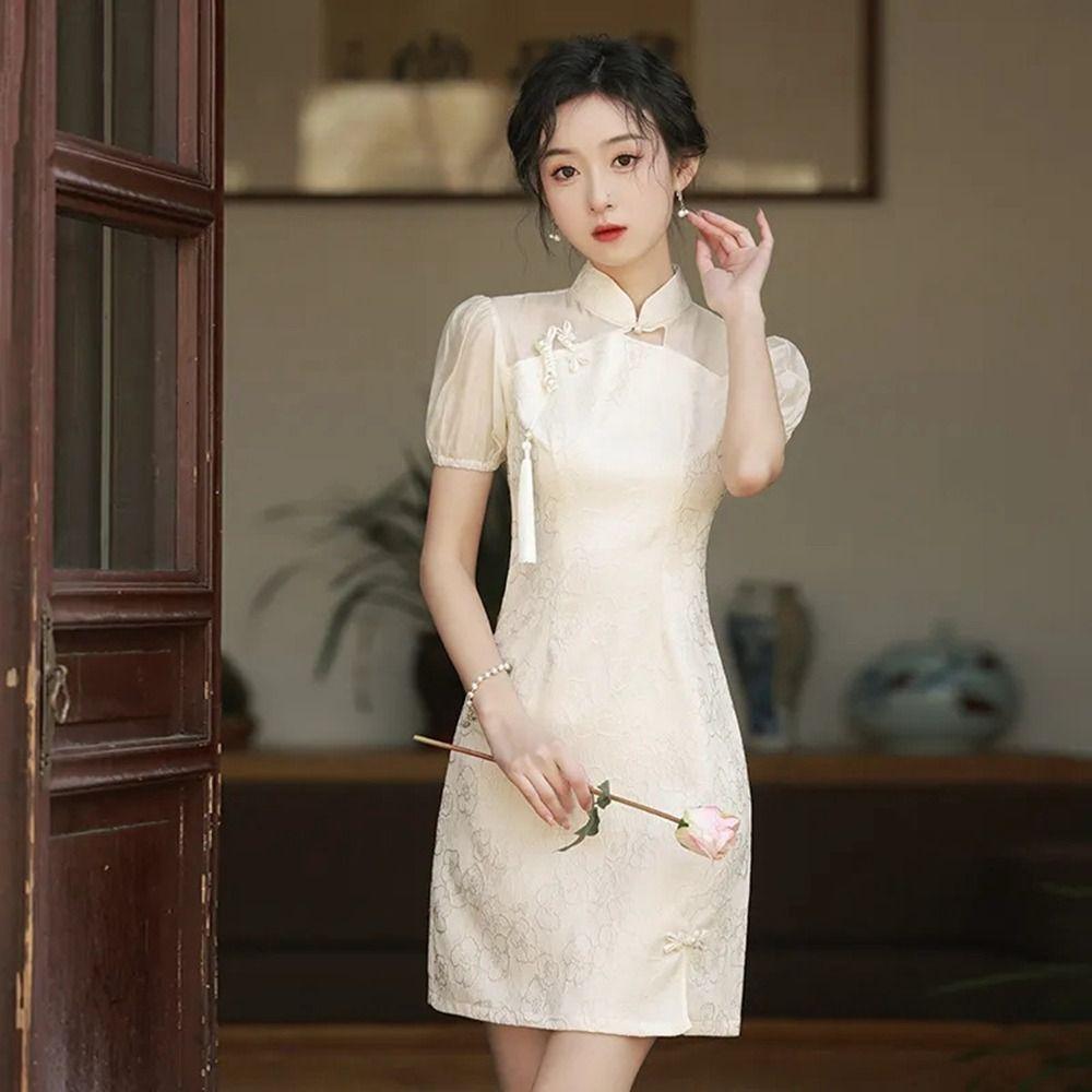 

Короткая юбка Cheongsam Вышивка Qipao Платье Мода Женщины Chi-pao Дамы/Девушки