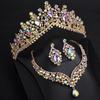 Sophisticated Wedding Jewelry Ensembles with Clear Rhinestones Necklace and Stylish Earrings Fashion Accessory