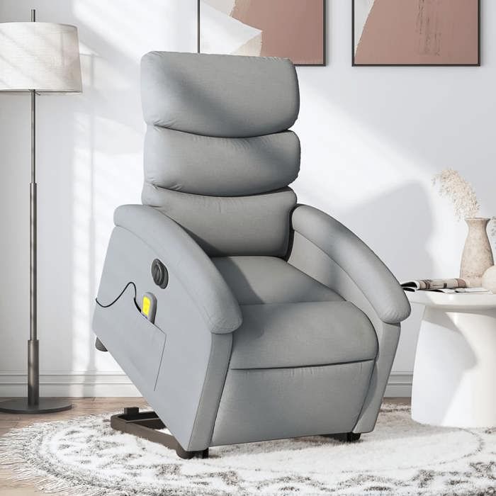 VidaXL Electric Massage Recliner, Relaxation Chair with Adjustable Backrest and Footrest, Seat of 3204014