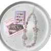 Cute 3D Pink Star Heart Beaded Phone Chain Charm Lanyard For iPhone Samsung Universal Anti-Loss Hanging Rope Jewelry