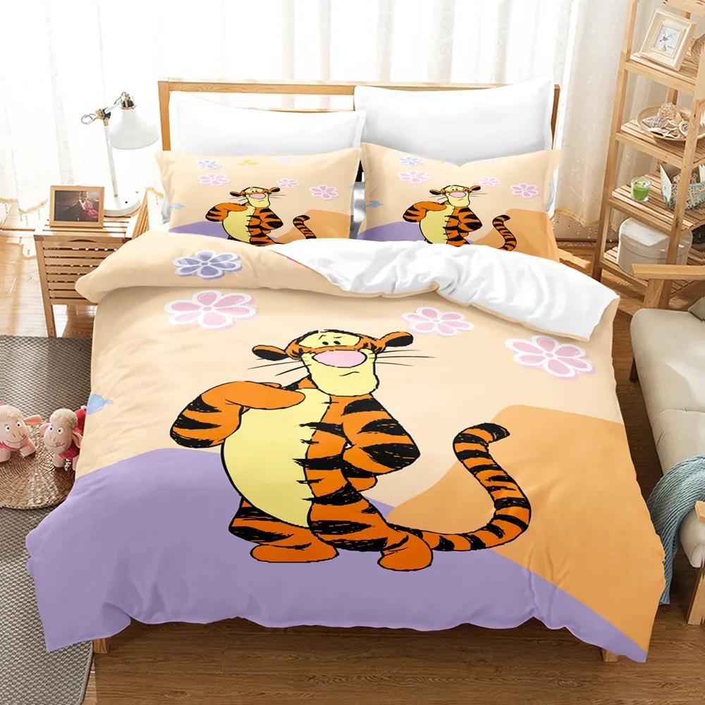Winnie The Pooh Comforter Bedding Sets Quilt Cover Bed Cover Duvet Cover Pillow Case 2-3 Pieces Sets Kids Adult Size Home Decor