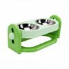   Elevated Cat Bowl with Stainless Steel Double Bowls Anti Spill Raised Pet Food Bowl for Cats Dogs