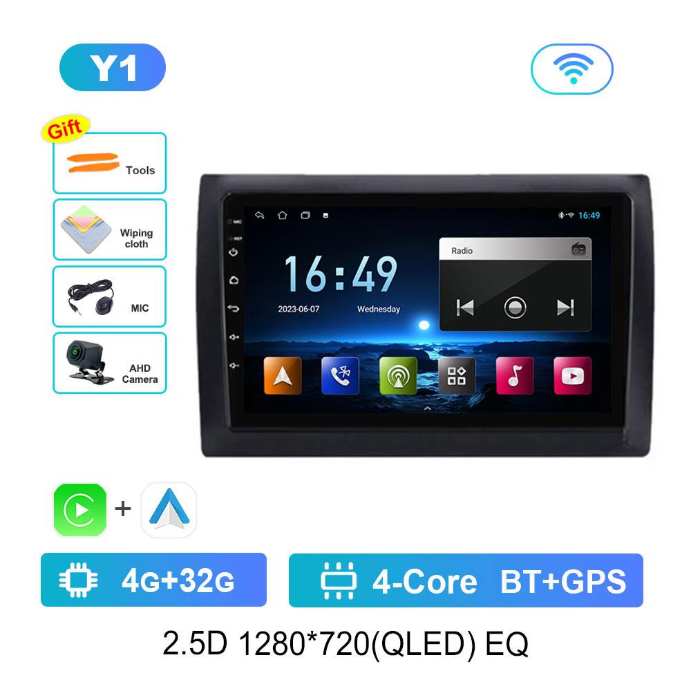 Car Radio Multimedia Player Android 14 for Fiat Stilo 2002 - 2010 4G DSP Stereo Navigation GPS Bluetooth QLED Touch Screen