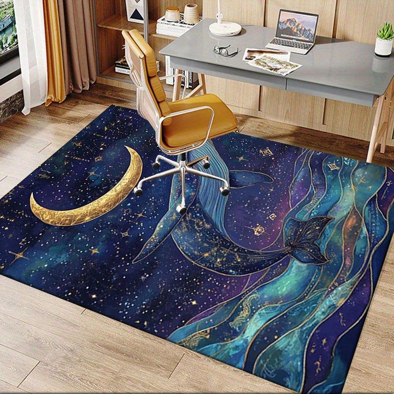 "Whale Moon Constellation Art Print - Celestial Ocean Decor"Office Mat Home Decor Office Desk Chair Rugs Chair Carpet for office Chair Mat G