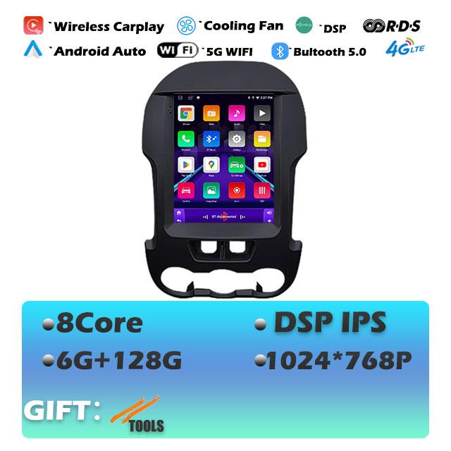 1024*768P For Ford Ranger 2012-2015 Carplay Android 14 Car Radio Multimedia Video Player Navigaion Head Unit Stereo 2Din Audio